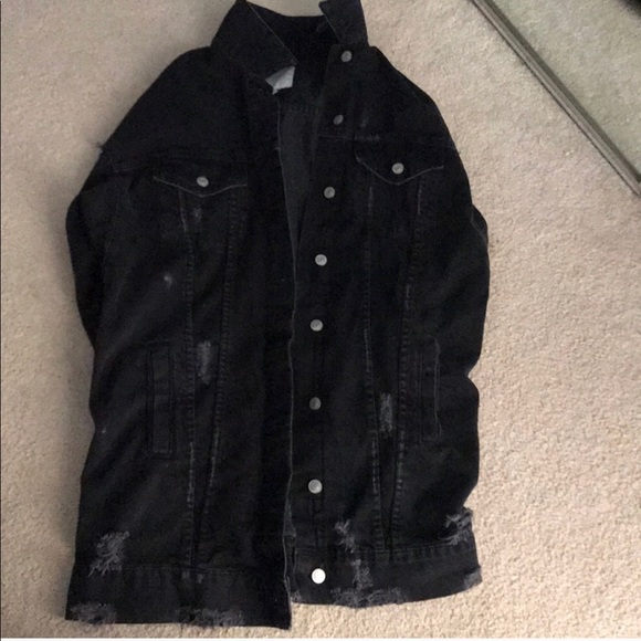 ripped denim jacket mens zara